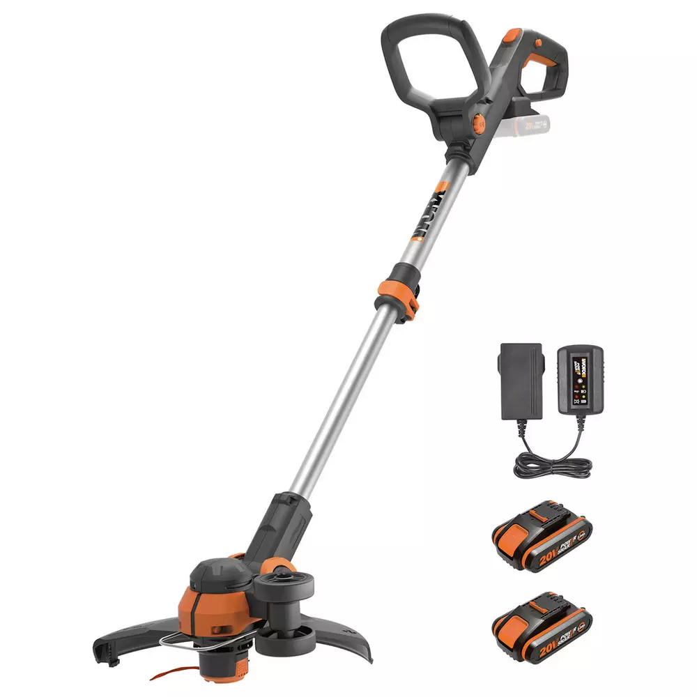 Worx 30cm Cordless Grass Trimmer with 2 Batteries - 20V