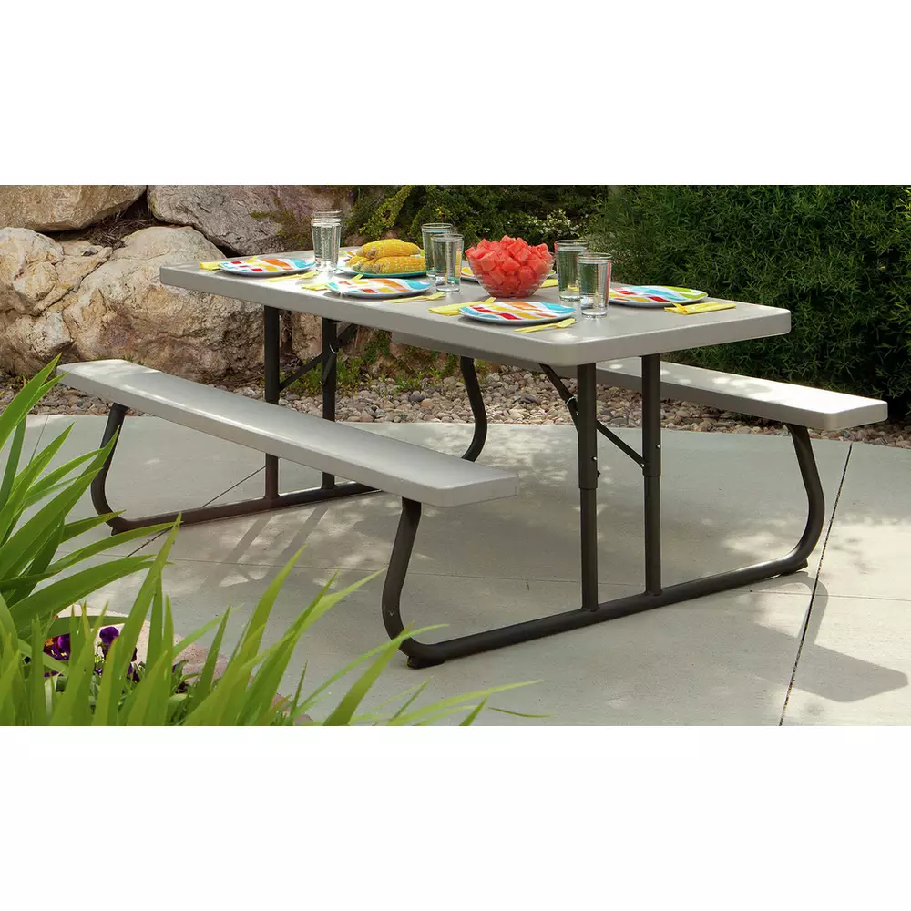 Lifetime 6 Seater Plastic Picnic Table - Grey