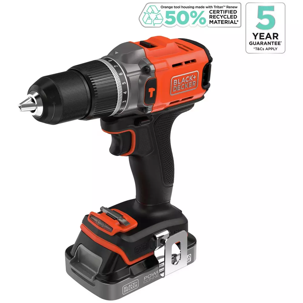 Black + Decker 18V Cordless Hammer Drill
