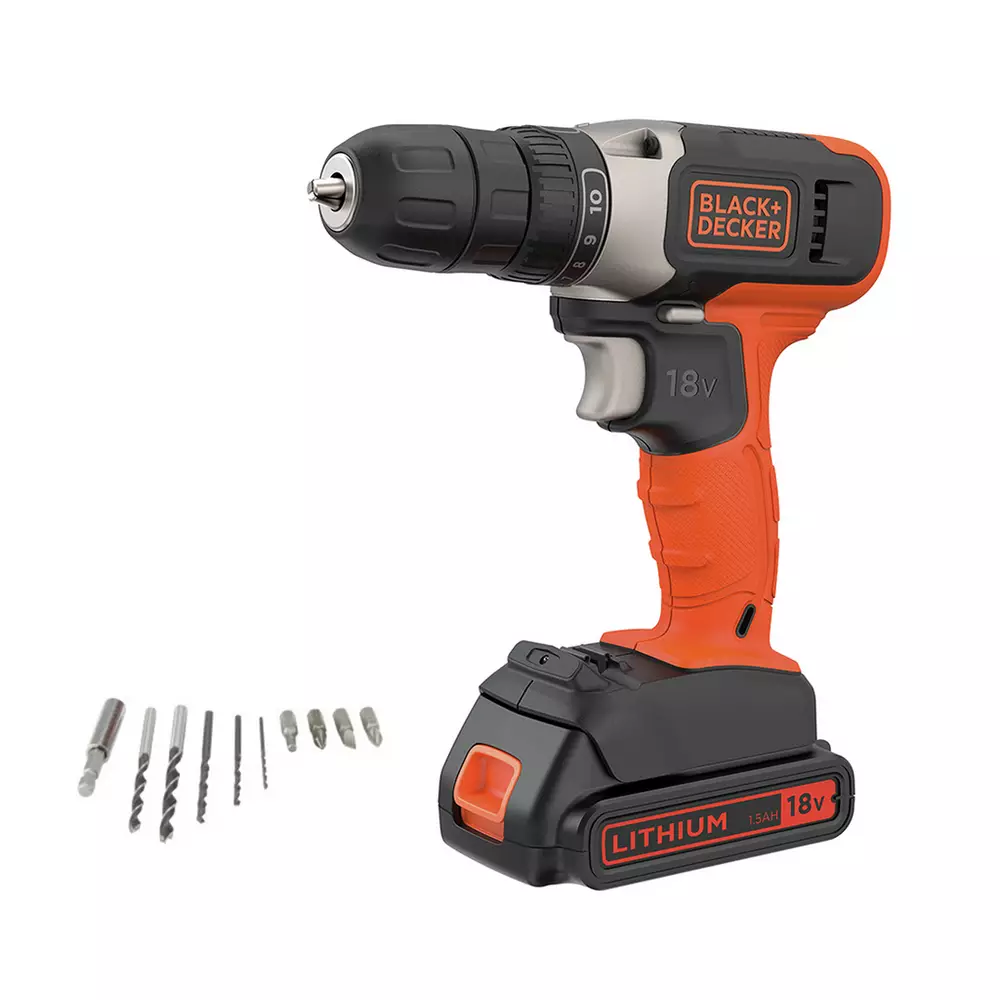 Black + Decker 18V Cordless Drill Driver with Access