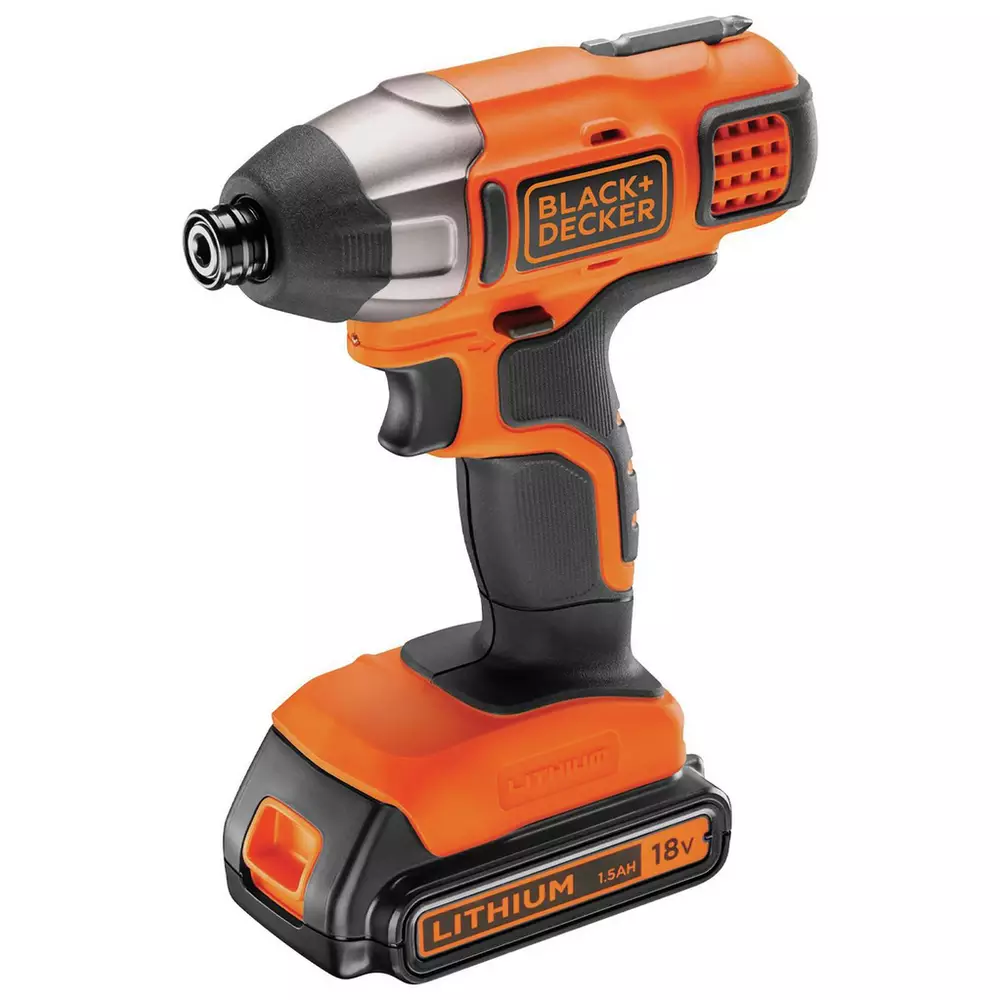 Black + Decker 1.5AH Cordless With Battery Impact Driver-18V